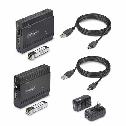 StarTech.com DisplayPort KVM Extender over Fiber Optic, 4K 60Hz, Console Extender KVM Switch