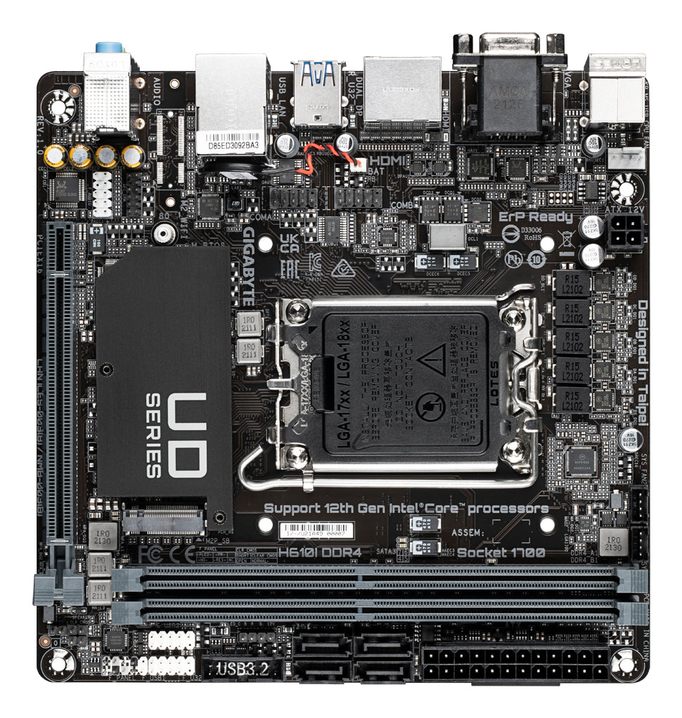 Gigabyte H610I DDR4 Motherboard - Supports Intel Core 14th CPUs, 4+1+1 Hybrid