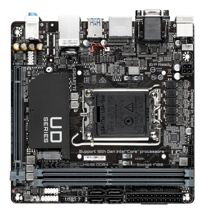 Gigabyte H610I DDR4 Motherboard - Supports Intel Core 14th CPUs, 4+1+1 Hybrid