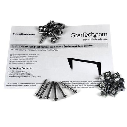 StarTech.com 4U 19in Steel Vertical Wall Mount Equipment Rack Bracket - TAA