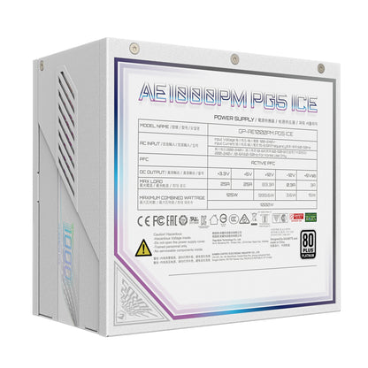 Gigabyte AORUS ELITE P1000W ICE Power Supply Unit - PCIe 5.0, 80 PLUS Platinum
