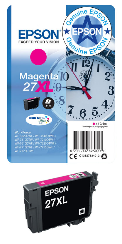 Epson C13T27124010/27XL Cyan Ink Cartridge (1.1K pages, Epson WF 3620)