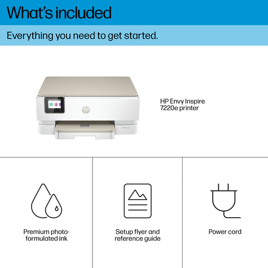HP ENVY Inspire 7220e Wireless All-in-One Color Printer, Instant Ink; Copier, Scanner