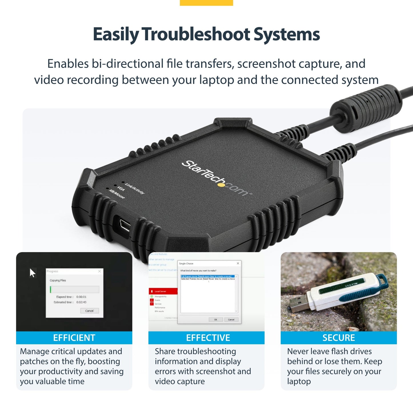 StarTech.com Laptop-to-Server KVM Console with Rugged Housing - TAA KVM Switch
