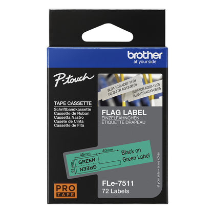 Brother FLE-7511 DirectLabel Label green 45mm x 21mm Pack=72 Labels