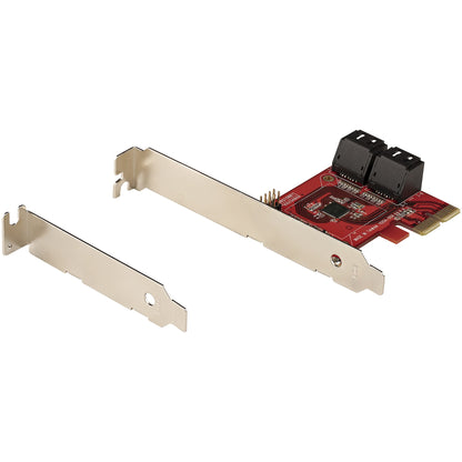 StarTech.com SATA PCIe Card - 4 Port PCIe SATA Expansion Card - 6Gbps - Low/Full Hub