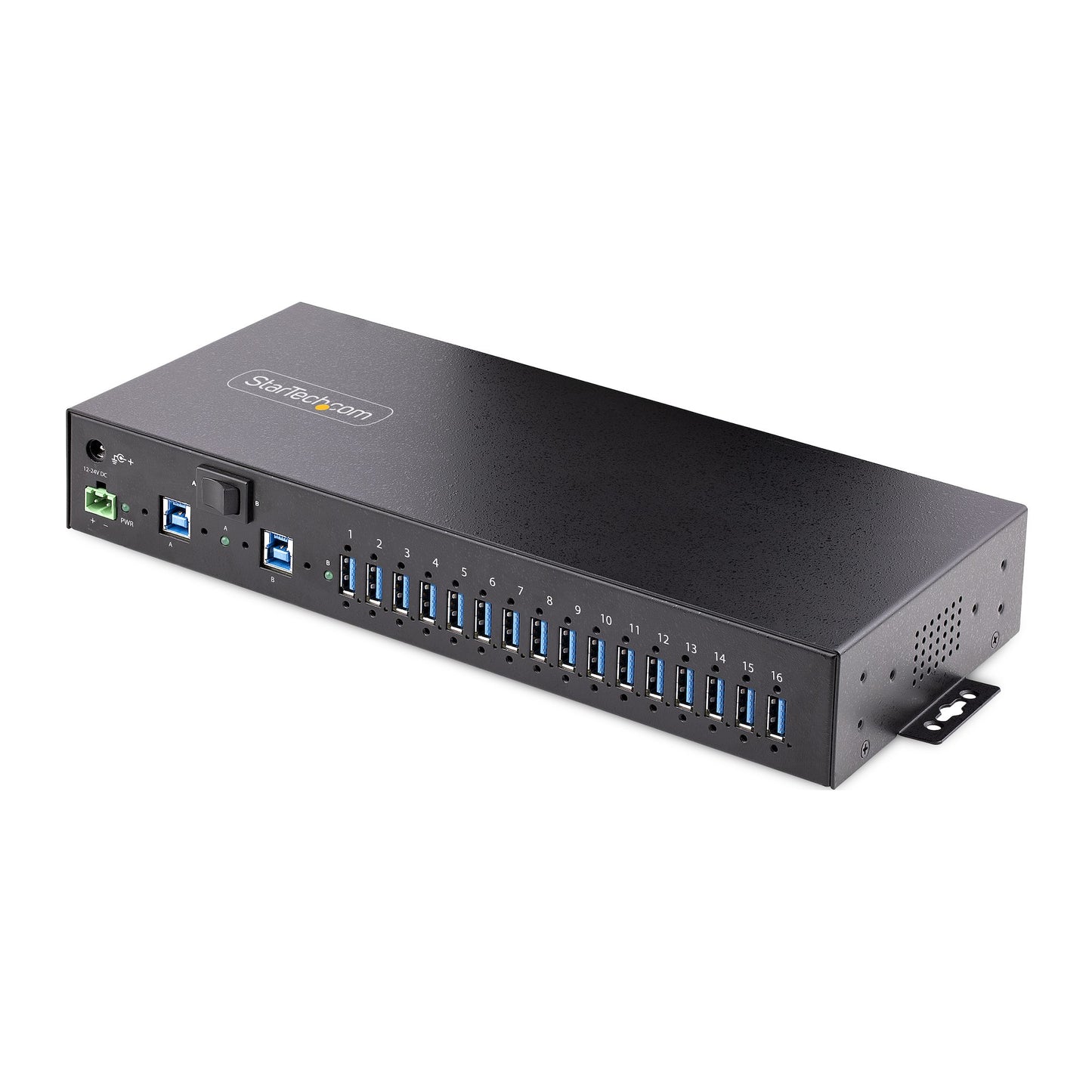 StarTech.com 16-Port Industrial USB 3.0 Hub 5Gbps, Metal, DIN/Surface/Rack