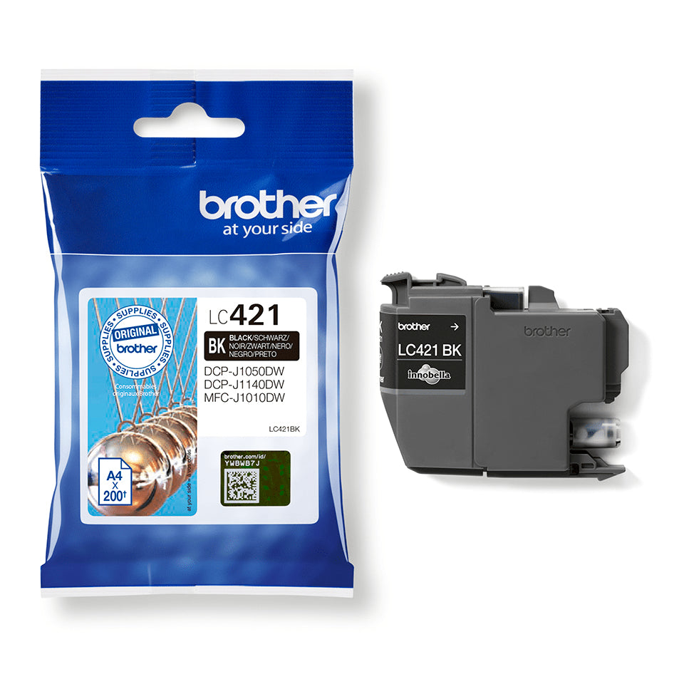Brother LC-421BK Black Ink Cartridge (200 pages, Brother DCP-J 1050)