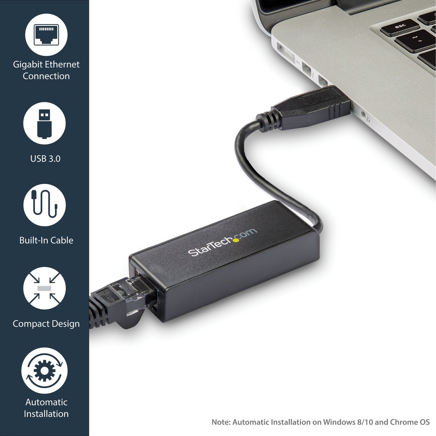StarTech.com USB 3.0 to Gigabit Ethernet Network Adapter, 10/100/1000 Mbps, USB to (B31000S)