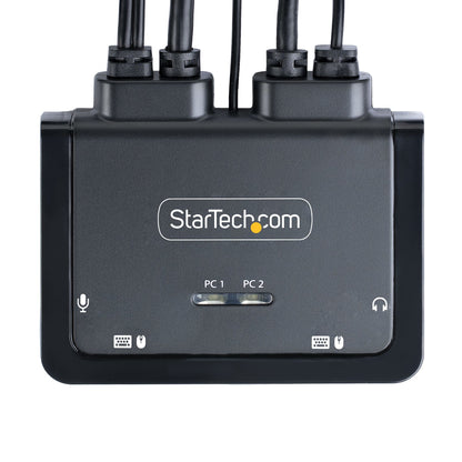 StarTech.com 2-Port Hybrid USB-C DisplayPort Cable KVM Switch, 4K 60Hz, Compact KVM
