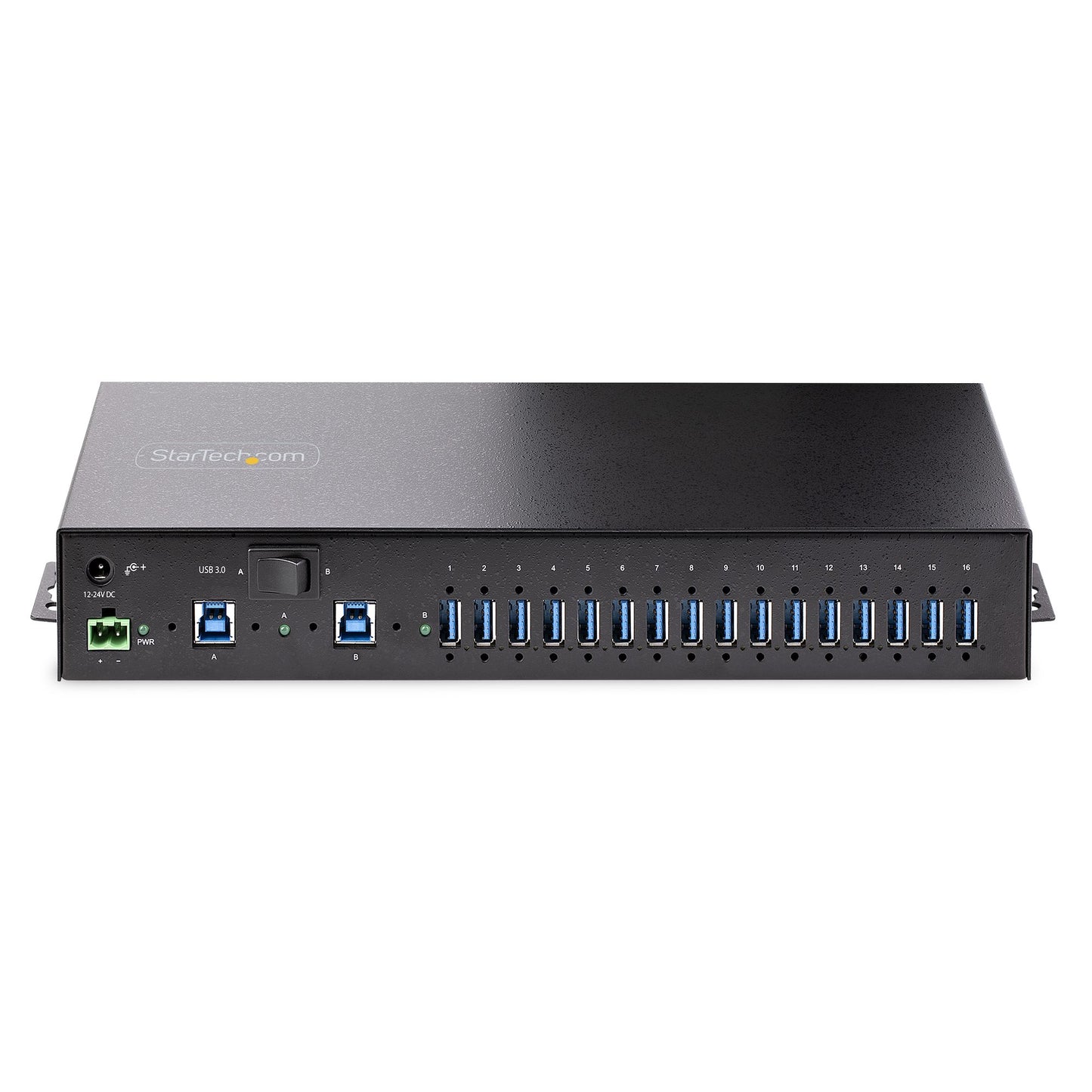 StarTech.com 16-Port Industrial USB 3.0 Hub 5Gbps, Metal, DIN/Surface/Rack