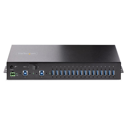 StarTech.com 16-Port Industrial USB 3.0 Hub 5Gbps, Metal, DIN/Surface/Rack