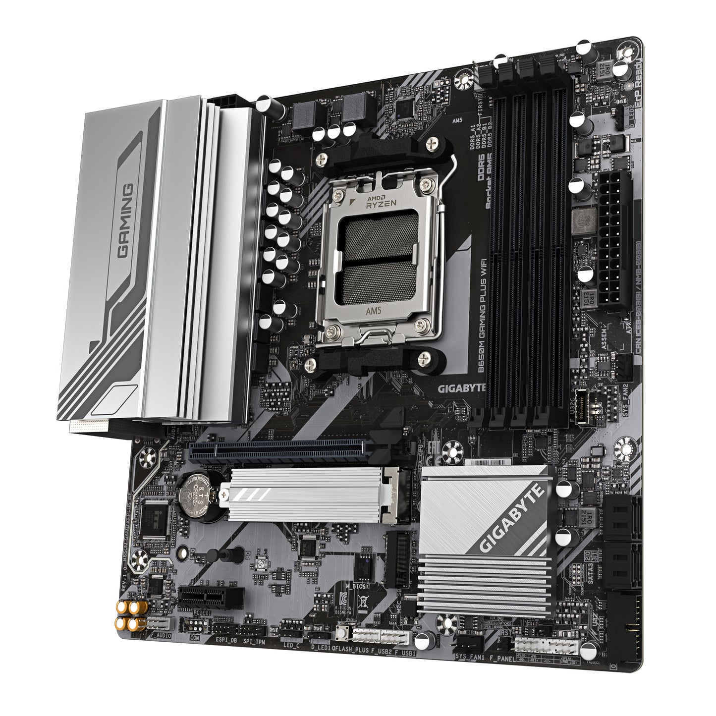 Gigabyte B650M GAMING PLUS WIFI Motherboard - AMD Ryzen 9000 CPUs, 5+2+2 Phases VRM