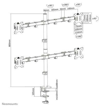 Neomounts FPMA-D550D4BLACK Monitor arm 13-32"