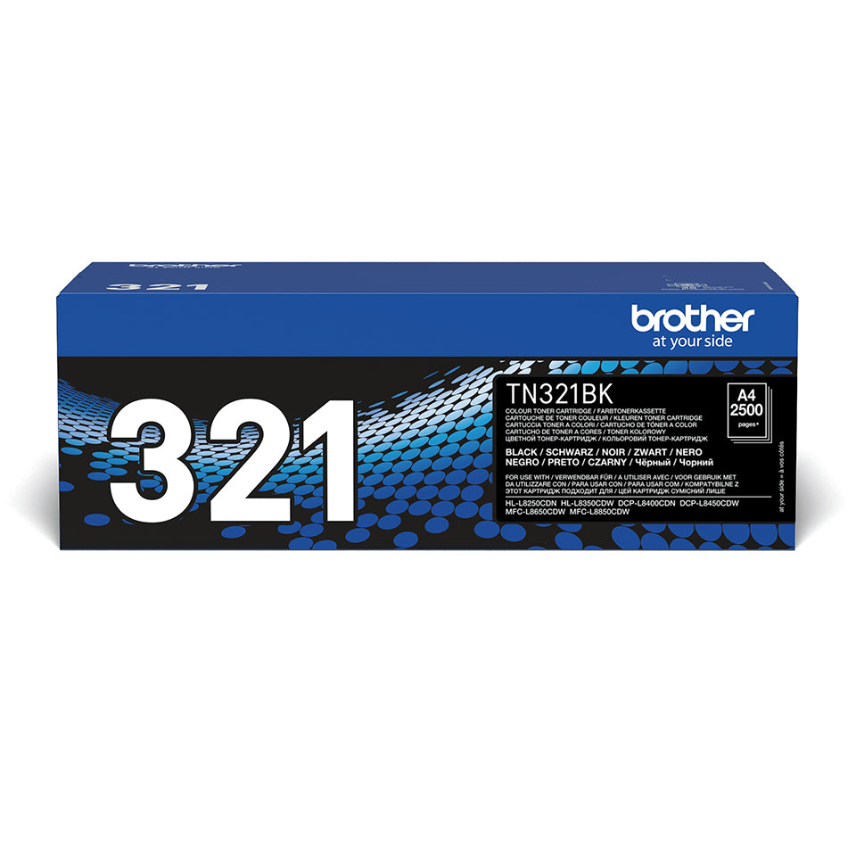 Brother TN-321BK Black Toner Cartridge (2.5K pages)