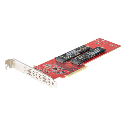 StarTech.com Dual M.2 PCIe SSD Adapter Card, PCIe x8 / x16 to Dual NVMe or AHCI M.2 Hub