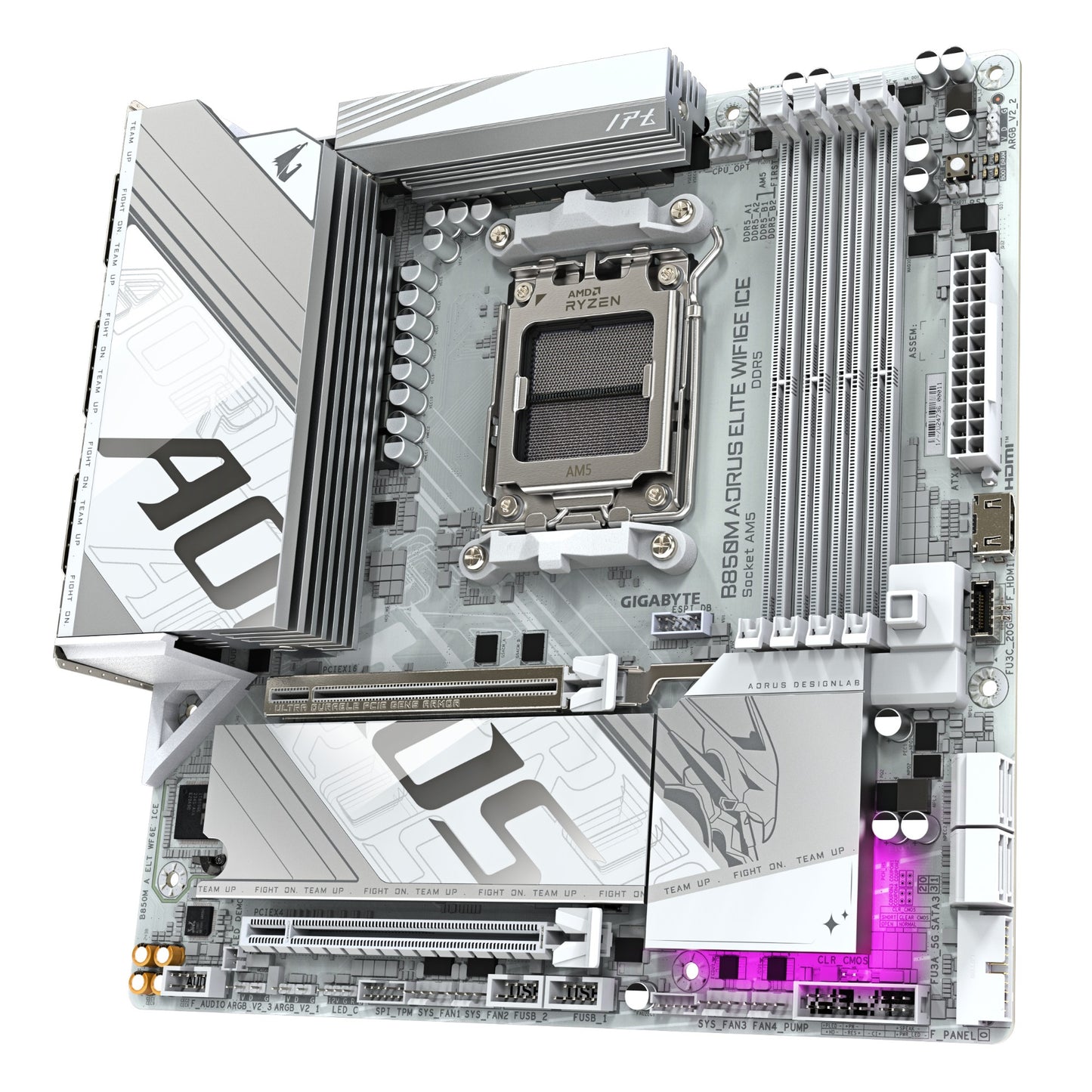 Gigabyte B850M AORUS ELITE WIFI6E ICE Motherboard- AMD Ryzen 9000 Series CPUs