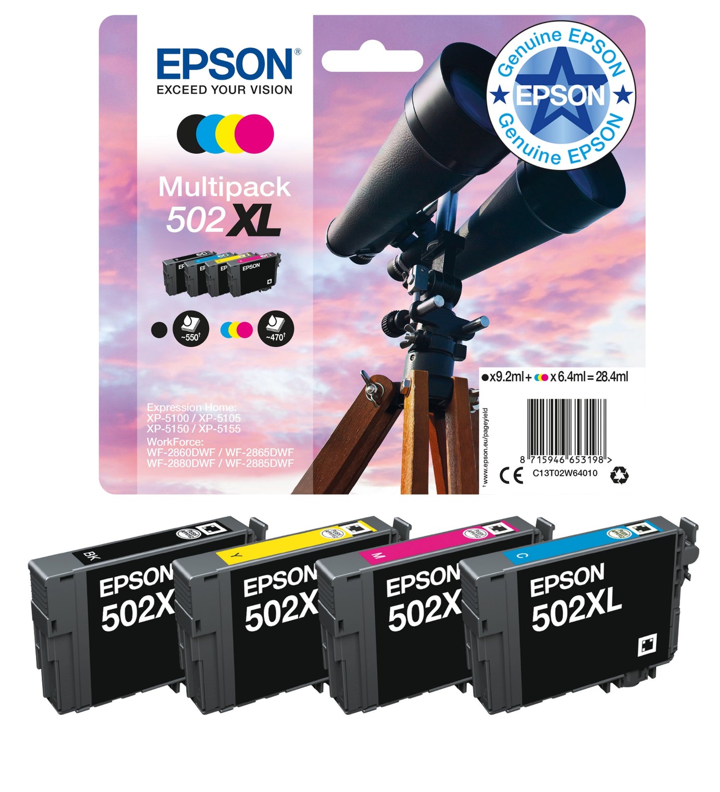 Epson C13T02W64010/502XL Ink Cartridge (Epson XP-5100)