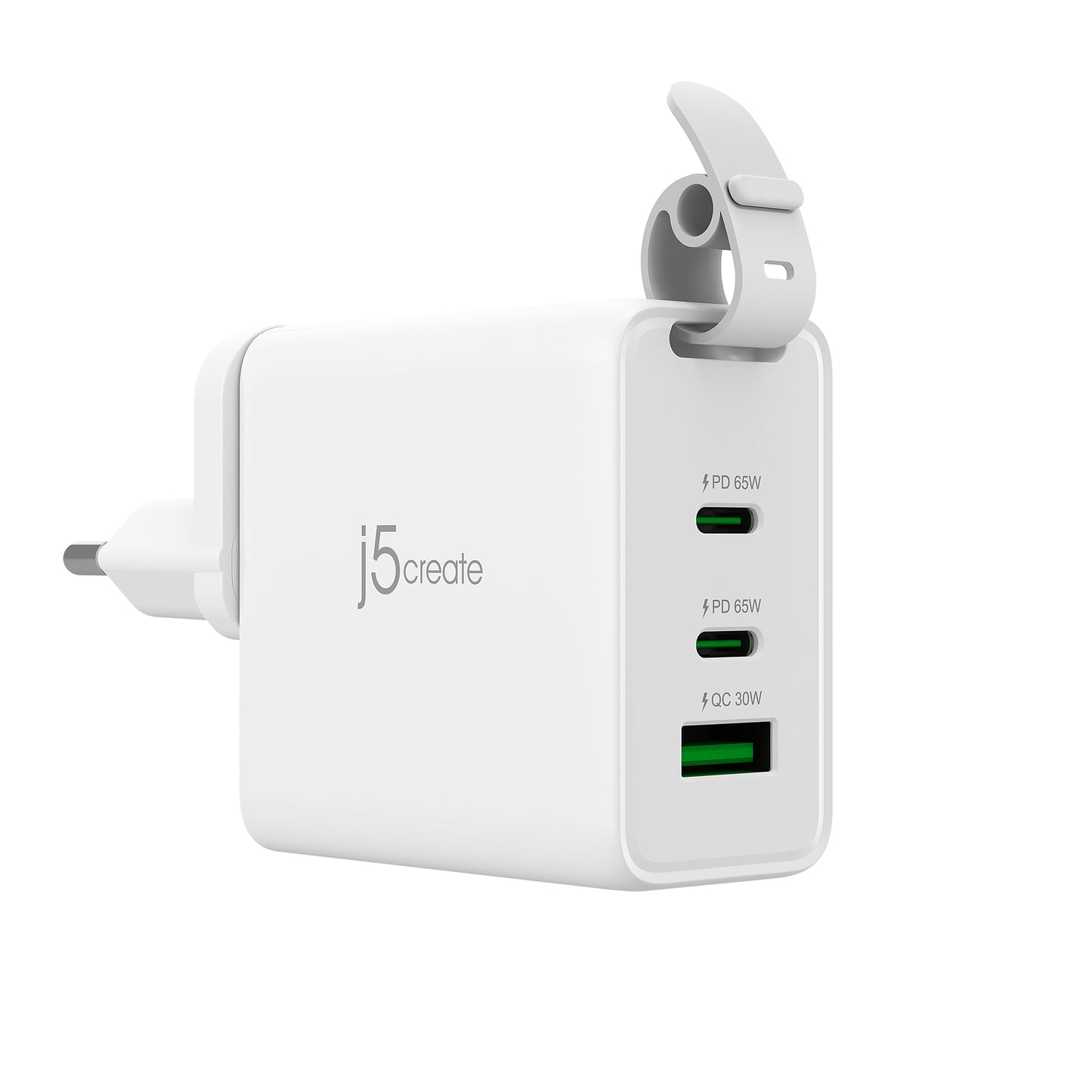 j5create 65W GaN USB-C 3-Port Traveler Charger with changeable AC plugs and USB-C