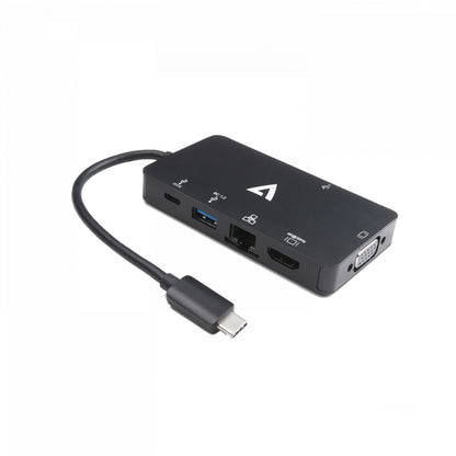V7 V7UC-U3CRJ45HDVG-BLK USB graphics adapter 3840 x 2160 pixels Black Hub