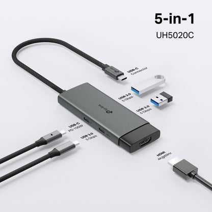 TP-LINK UH5020C interface hub USB Type-C 5000 Mbit/s Grey