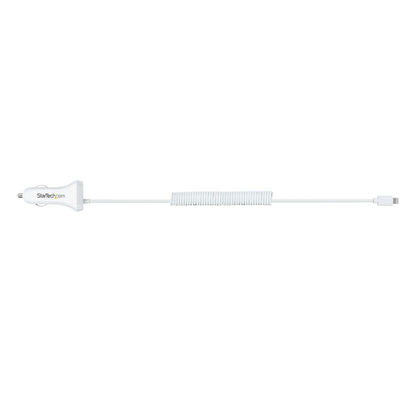 StarTech.com Lightning Car Charger with Coiled Cable, 1m Coiled Lightning Cable