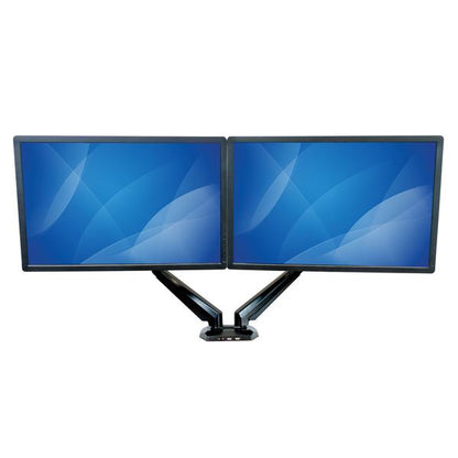 StarTech.com Desk Mount Dual Monitor Arm with USB & Audio, Desk Clamp VESA Mount for (Black)