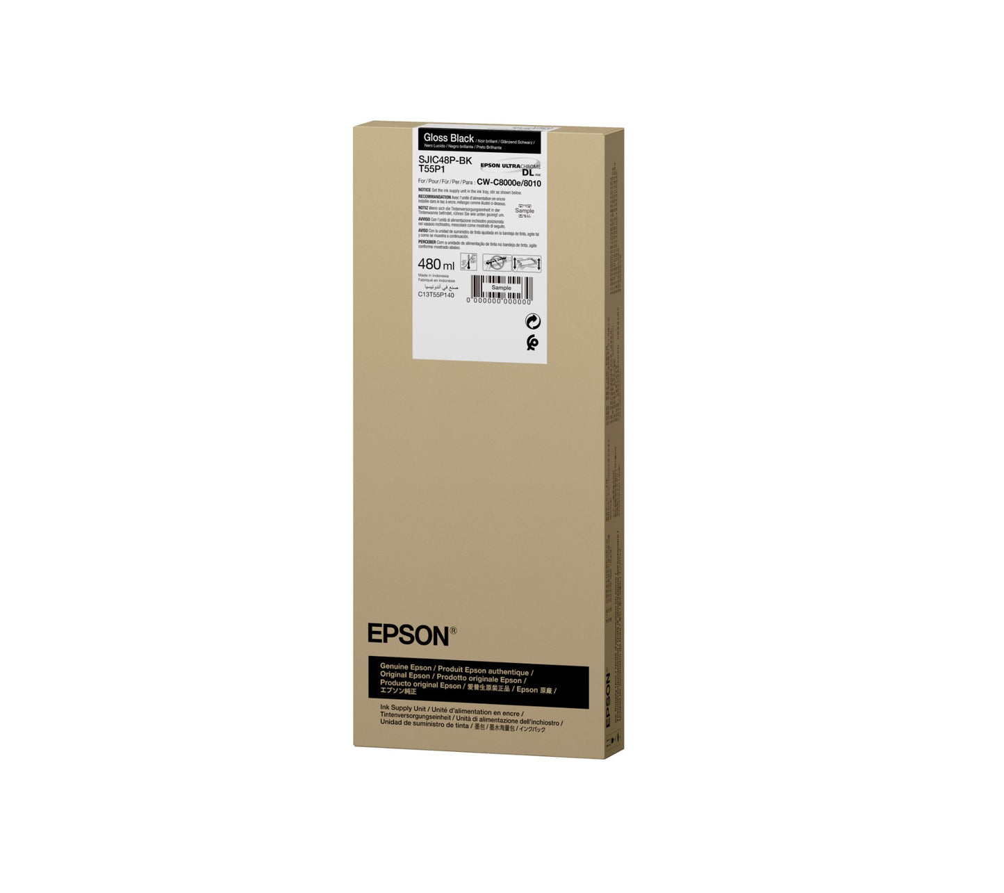 Epson C13T55P140/SJIC-48-P-BK Black Ink Cartridge (Epson ColorWorks C 8000 e BK)