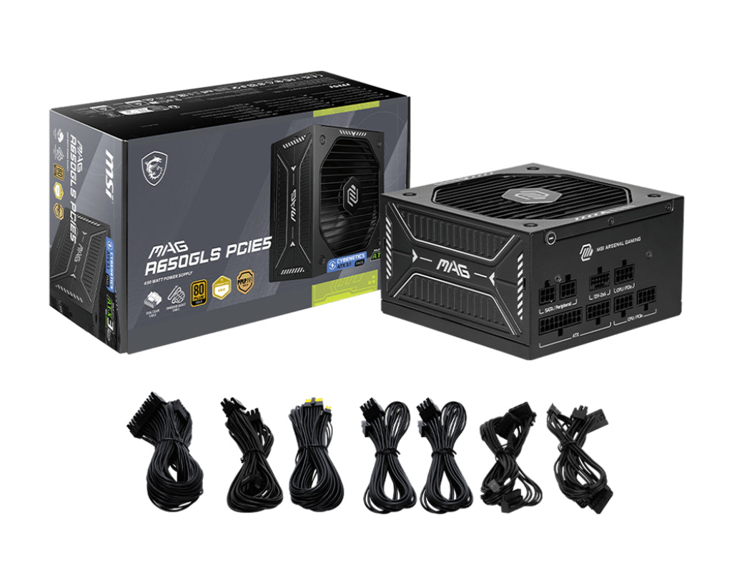 MSI MAG A650GLS PCIE5 power supply unit 650 W 24-pin ATX ATX Black