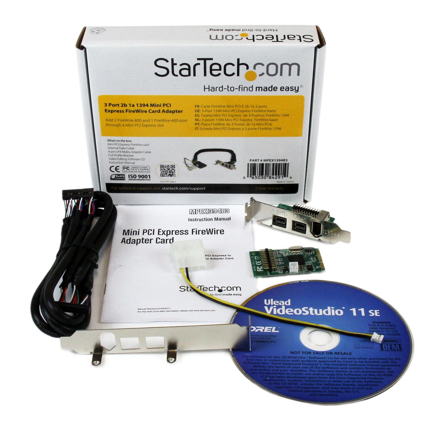 StarTech.com 3 Port 2b 1a 1394 Mini PCI Express FireWire Card Adapter Hub