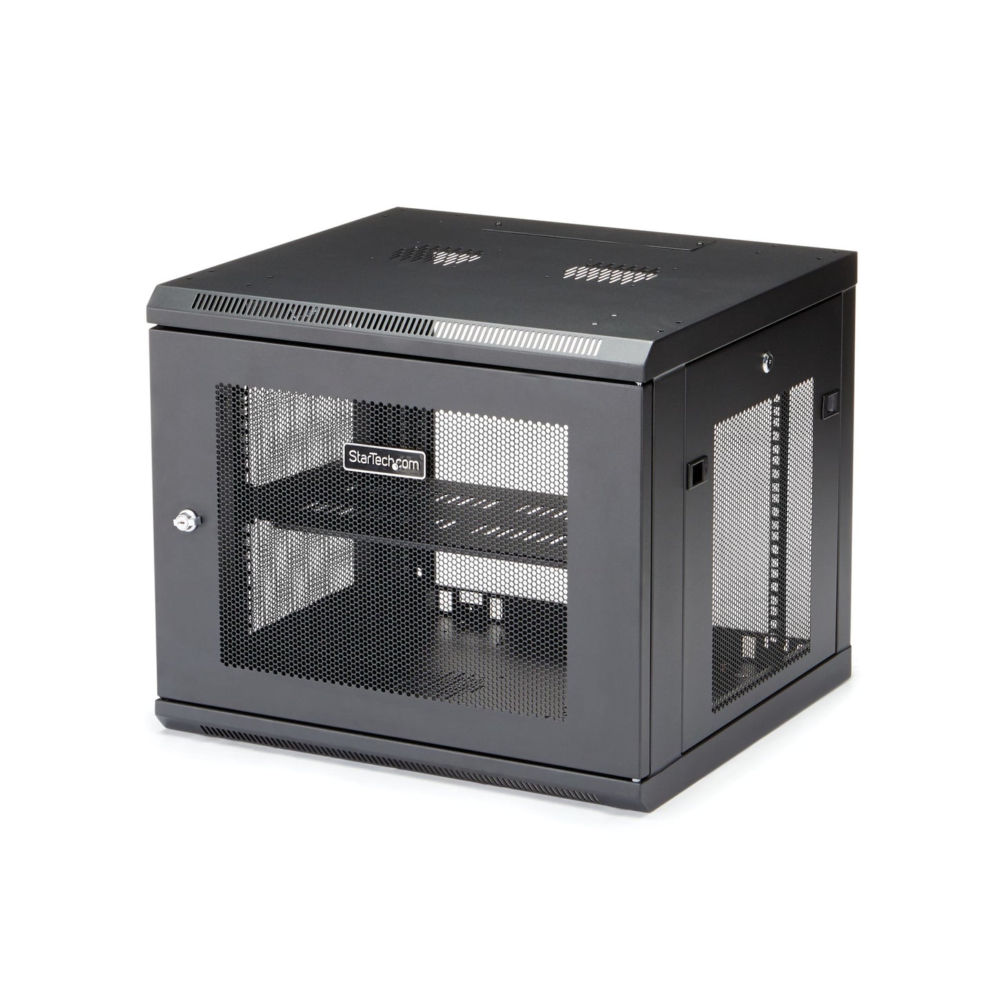 StarTech.com 4-Post 9U Wall Mount Network Cabinet with 1U Shelf, 19" Wall-Mounted Rack