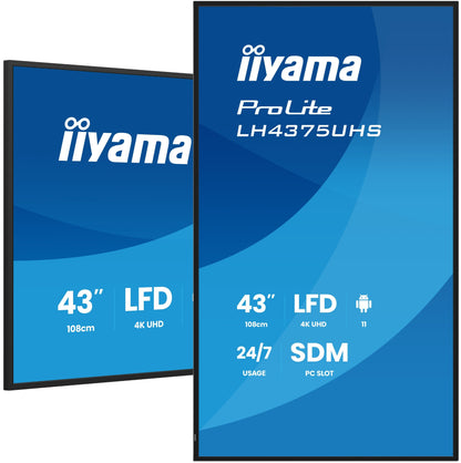 iiyama LH4375UHS-B2AG Signage Display Digital signage flat panel 42.5" 4K UHD IPS Monitor