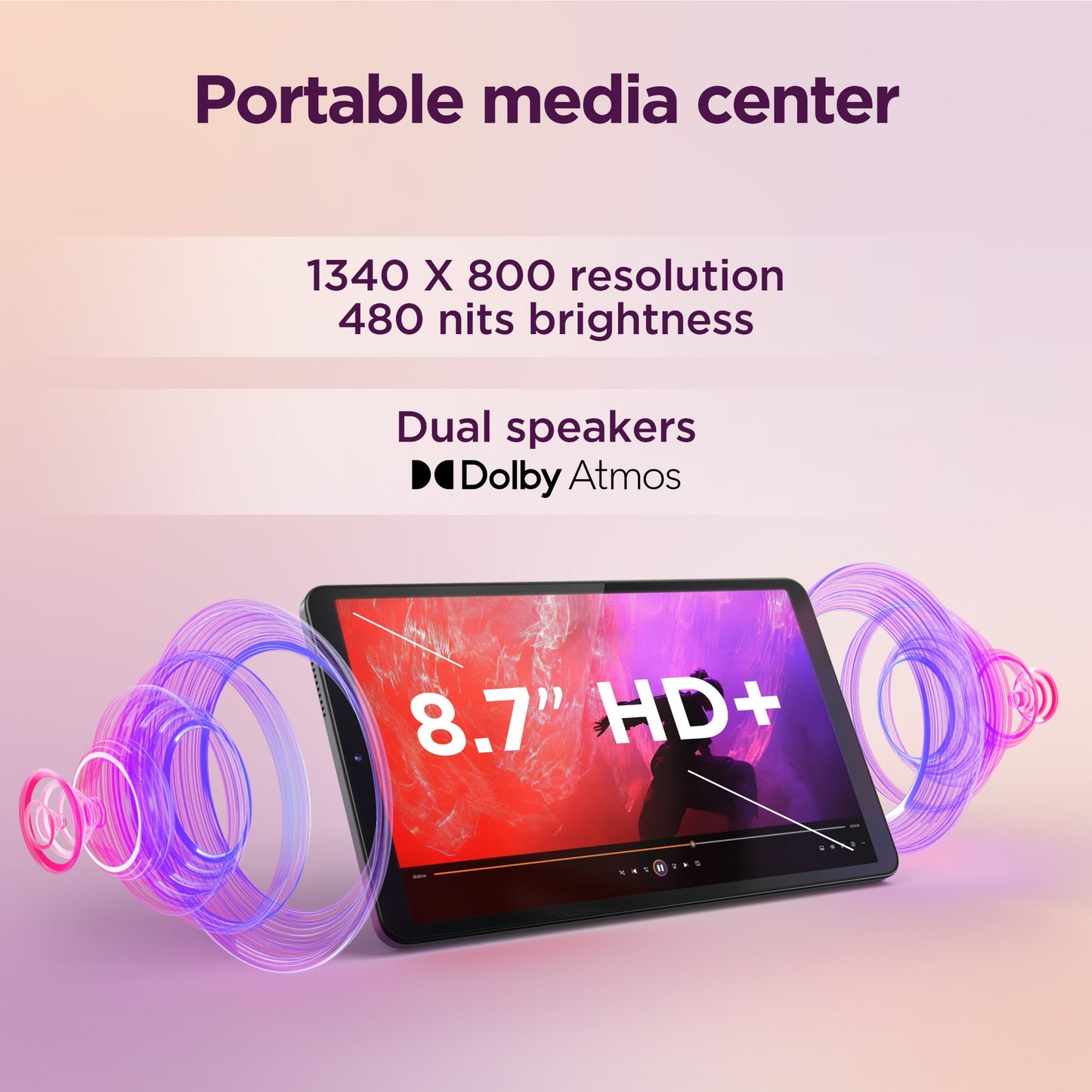 Lenovo Tab One Mediatek 64 GB 22.1 cm (8.7") 4 GB Wi-Fi 5 (802.11ac) Android 14 Grey Mobile Computer