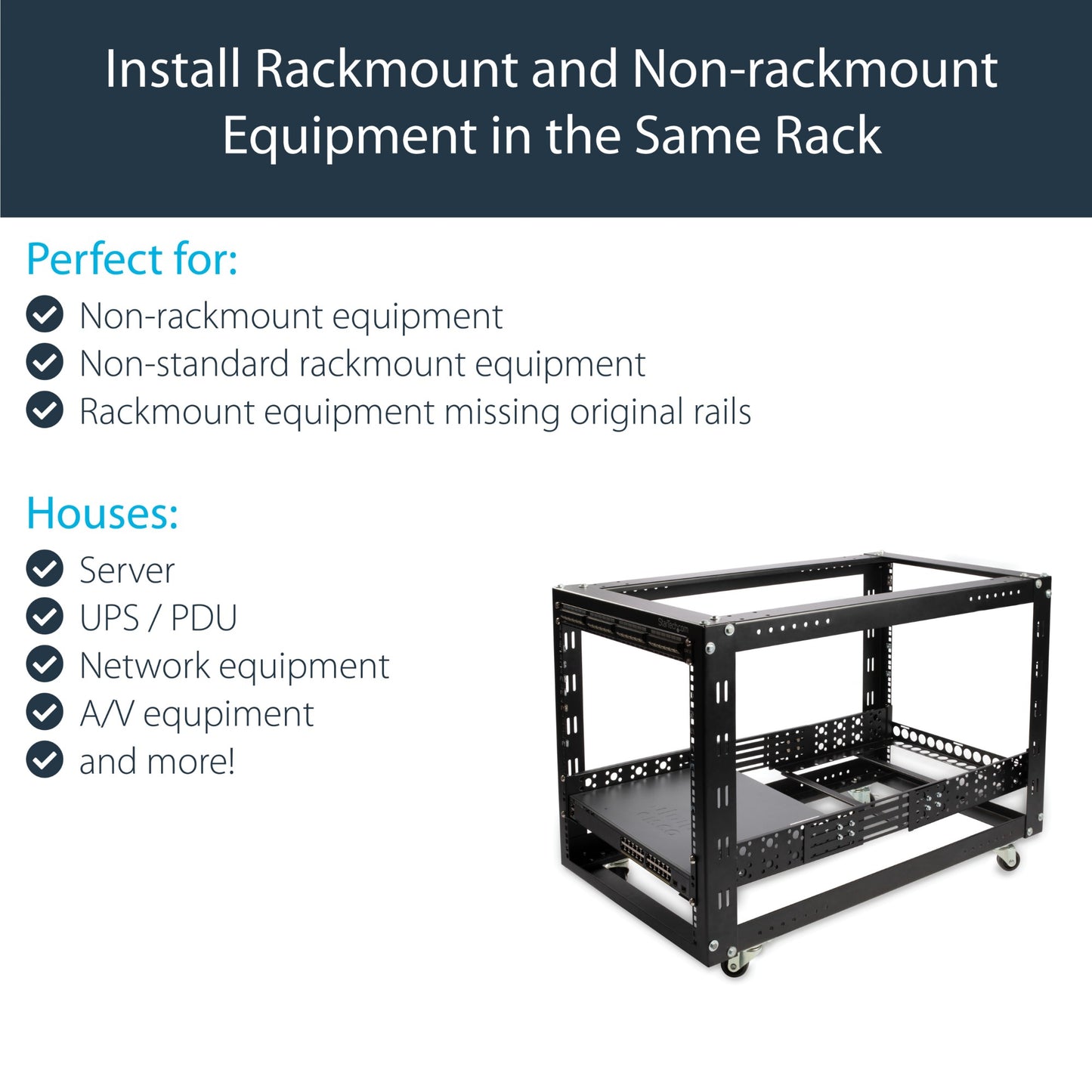 StarTech.com 2U Universal Rack Mount Rails - for 19in Server Rack Enclosure or