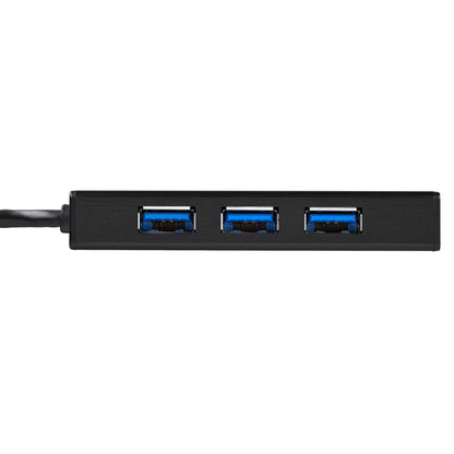 StarTech.com 3-Port Portable USB 3.0 Hub plus Gigabit Ethernet - 5Gbps - Aluminum Network Adapter