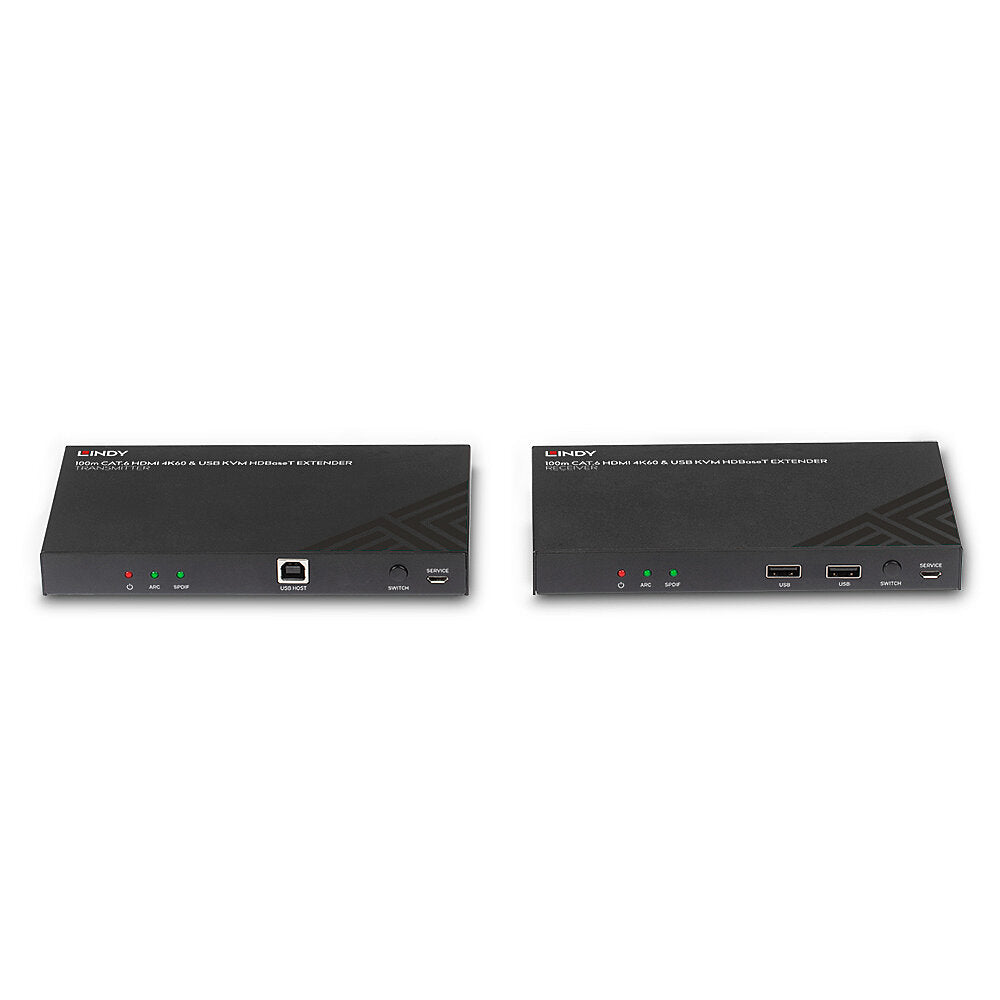 Lindy 100m Cat.6 HDMI 4K60, Audio, IR and RS-232 HDBaseT KVM Extender KVM Switch