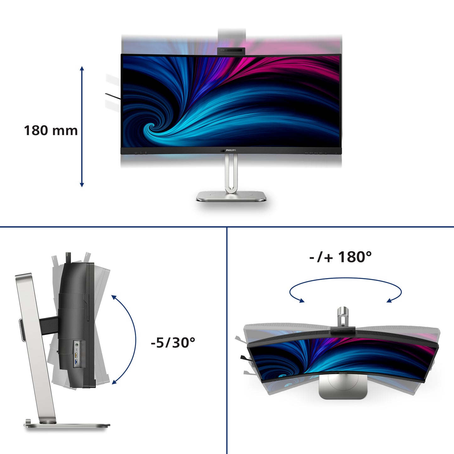 Philips 6000 series 34B2U6603CH/00 34" UWQHD VA 120Hz Curved Monitor