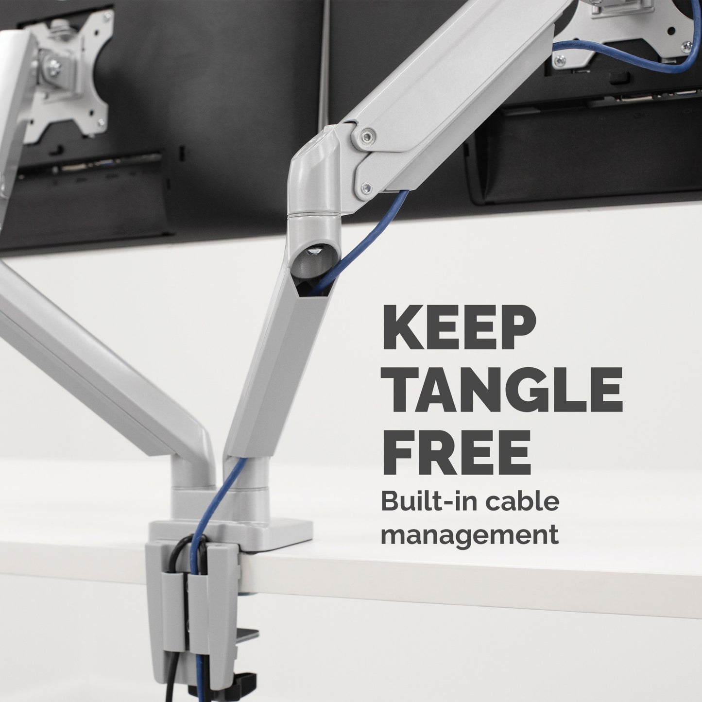 Fellowes Platinum Series Dual Monitor Arm - Monitor Mount for Two 8KG 40 Inch (Silver)