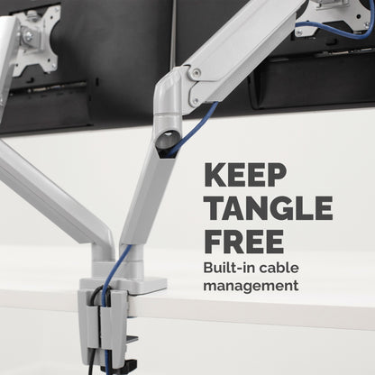 Fellowes Platinum Series Dual Monitor Arm - Monitor Mount for Two 8KG 40 Inch (Silver)