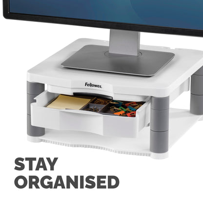 Fellowes Computer Monitor Stand with 3 Height Adjustments - Premium Monitor Riser Mount (91713)