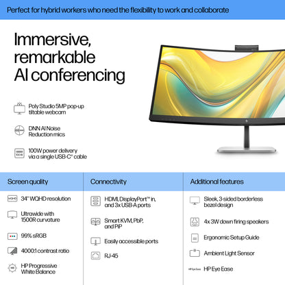 HP Series 5 Pro 34" UWQHD VA 100Hz Curved Monitor