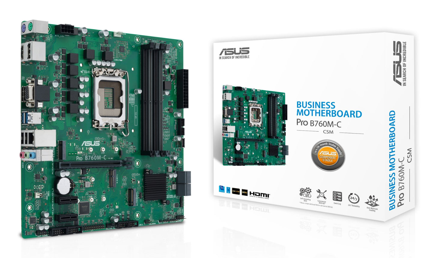 ASUS PRO B760M-C-CSM Intel B760 LGA 1700 micro ATX Motherboard