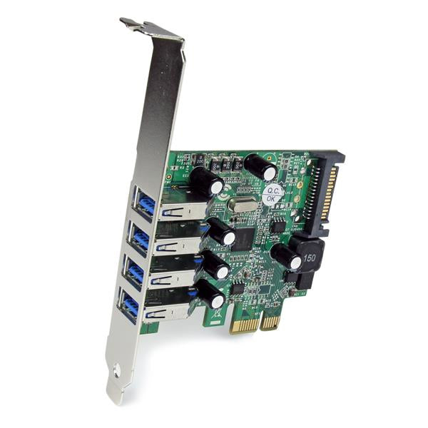 StarTech.com 4 Port PCI Express PCIe SuperSpeed USB 3.0 Controller Card Adapter with Hub