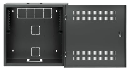 Intellinet Low-Profile 19" Wall Mount Cabinet with 4U Horizontal and 2U Vertical Rack (Black)