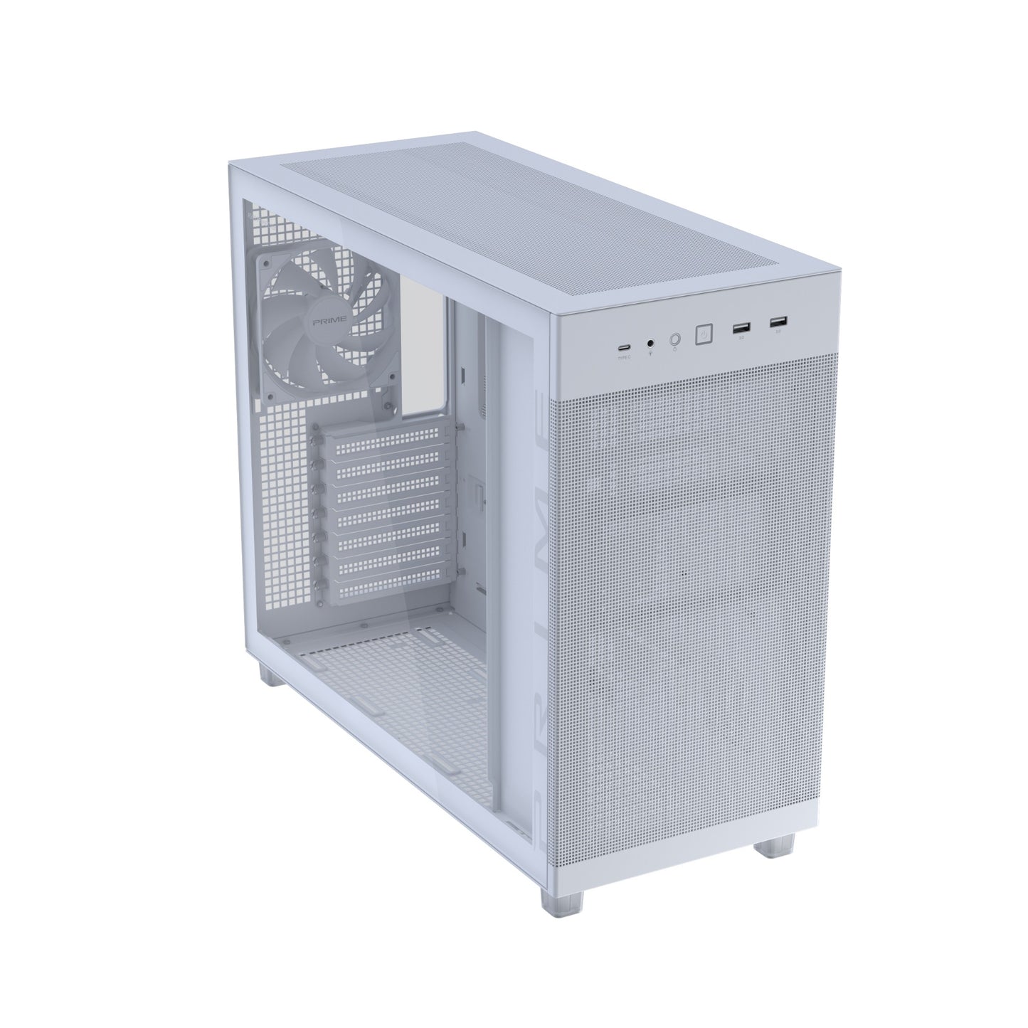 ASUS PRIME AP303 TG White Midi Tower PC Case