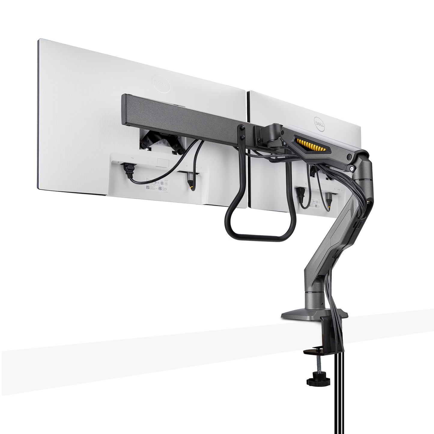 StarTech.com Desk Mount Dual Monitor Arm with Crossbar, Up To 27" Displays, VESA