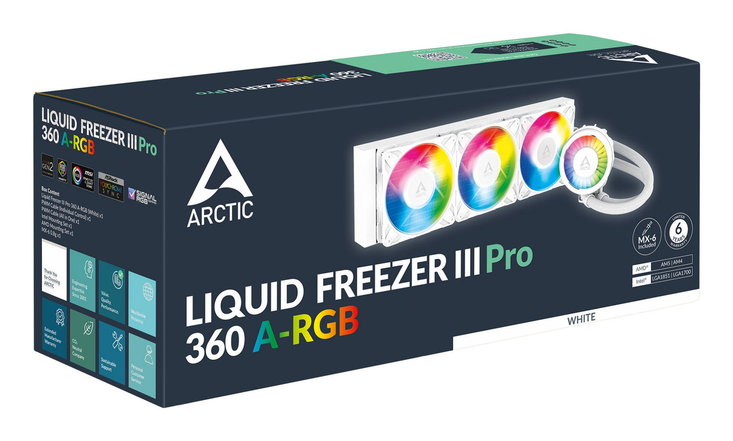 ARCTIC Liquid Freezer III Pro 360 A-RGB (White) - Multi Compatible All-in-One CPU Cooling