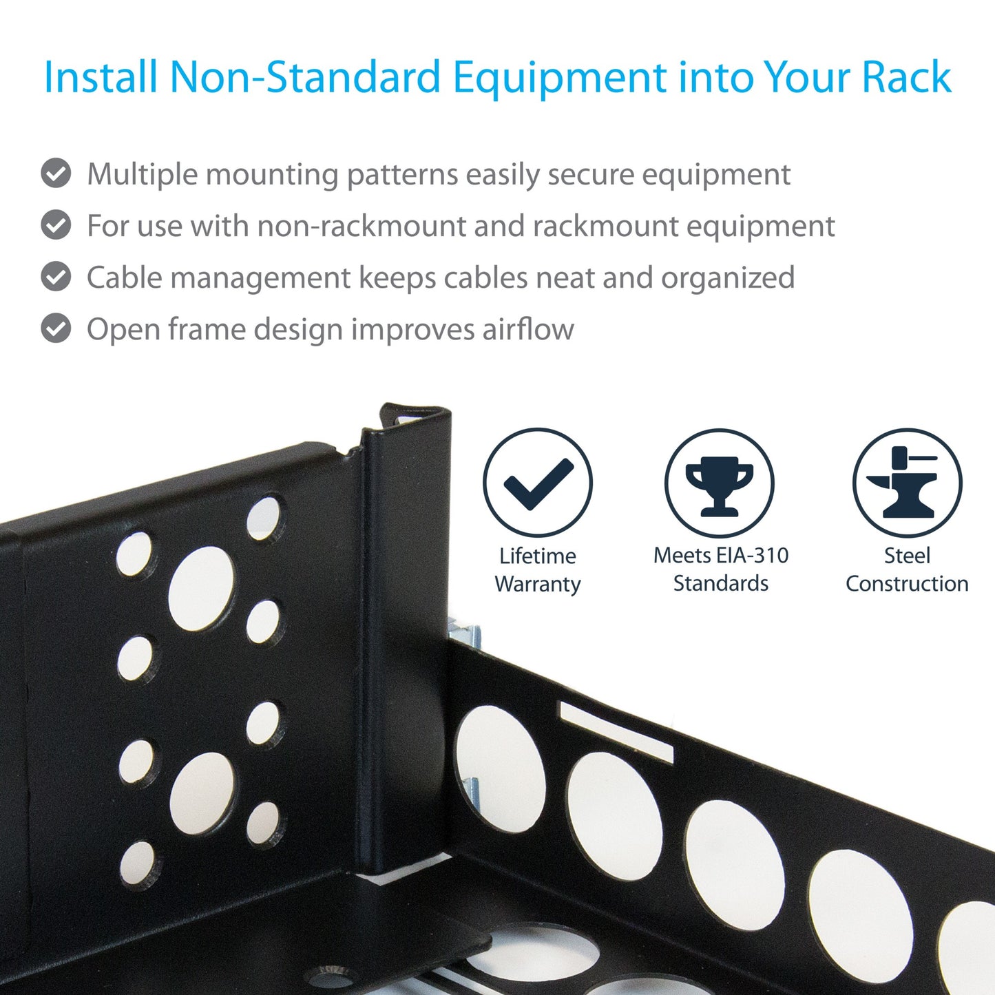 StarTech.com 2U Universal Rack Mount Rails - for 19in Server Rack Enclosure or
